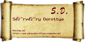 Sárváry Dorottya névjegykártya